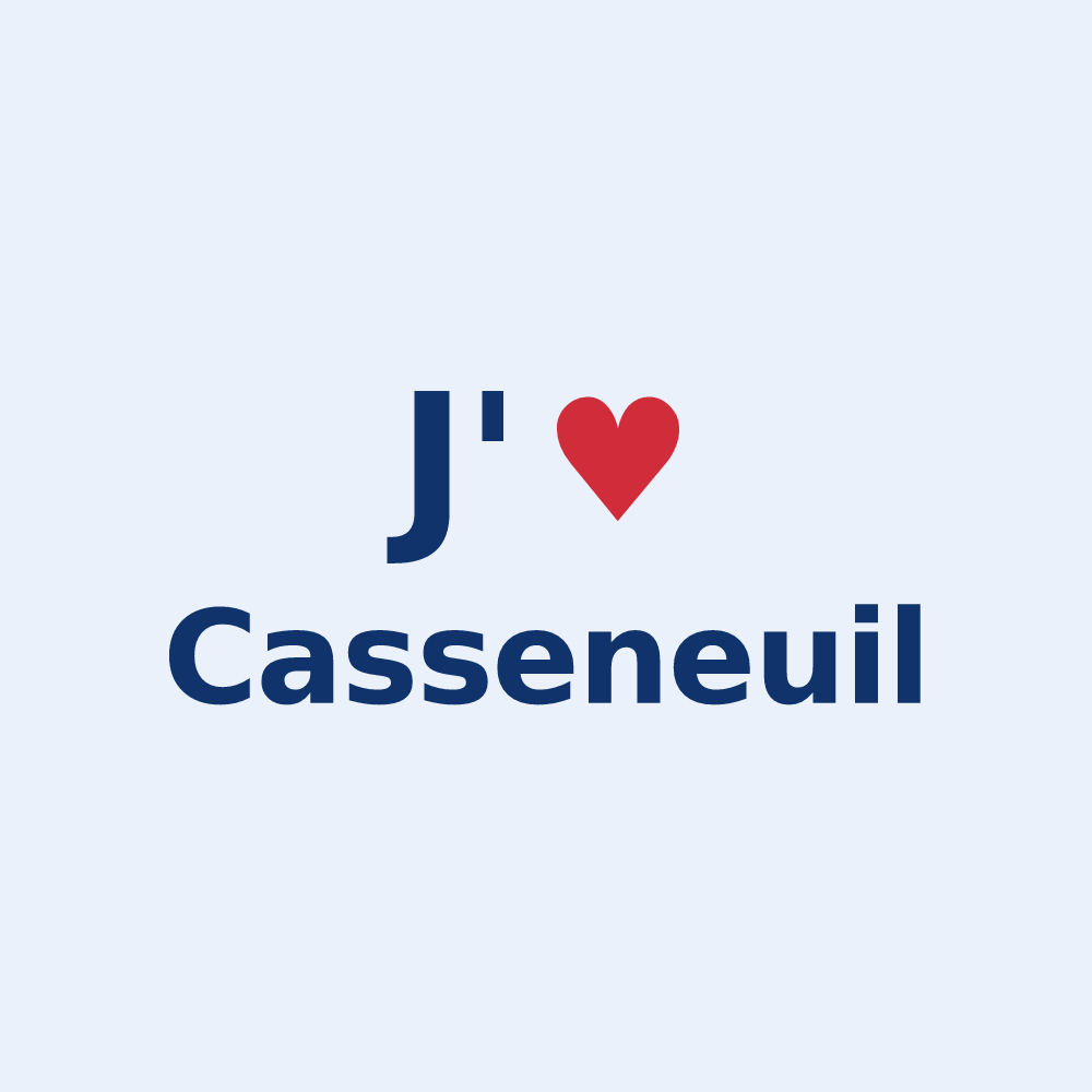 Sticker personnalisé Casseneuil — design J'aime Casseneuil