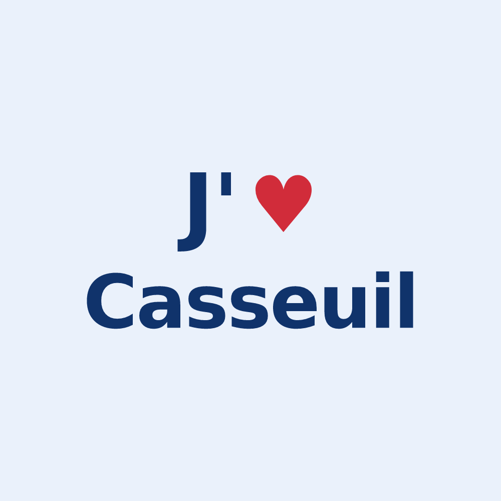 Sticker personnalisé Casseuil — design J'aime Casseuil