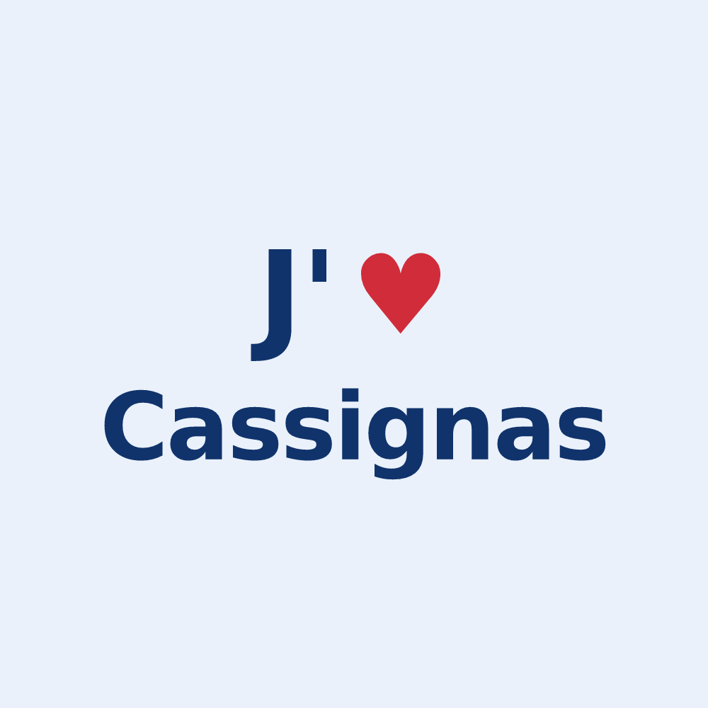 Sticker personnalisé Cassignas — design J'aime Cassignas