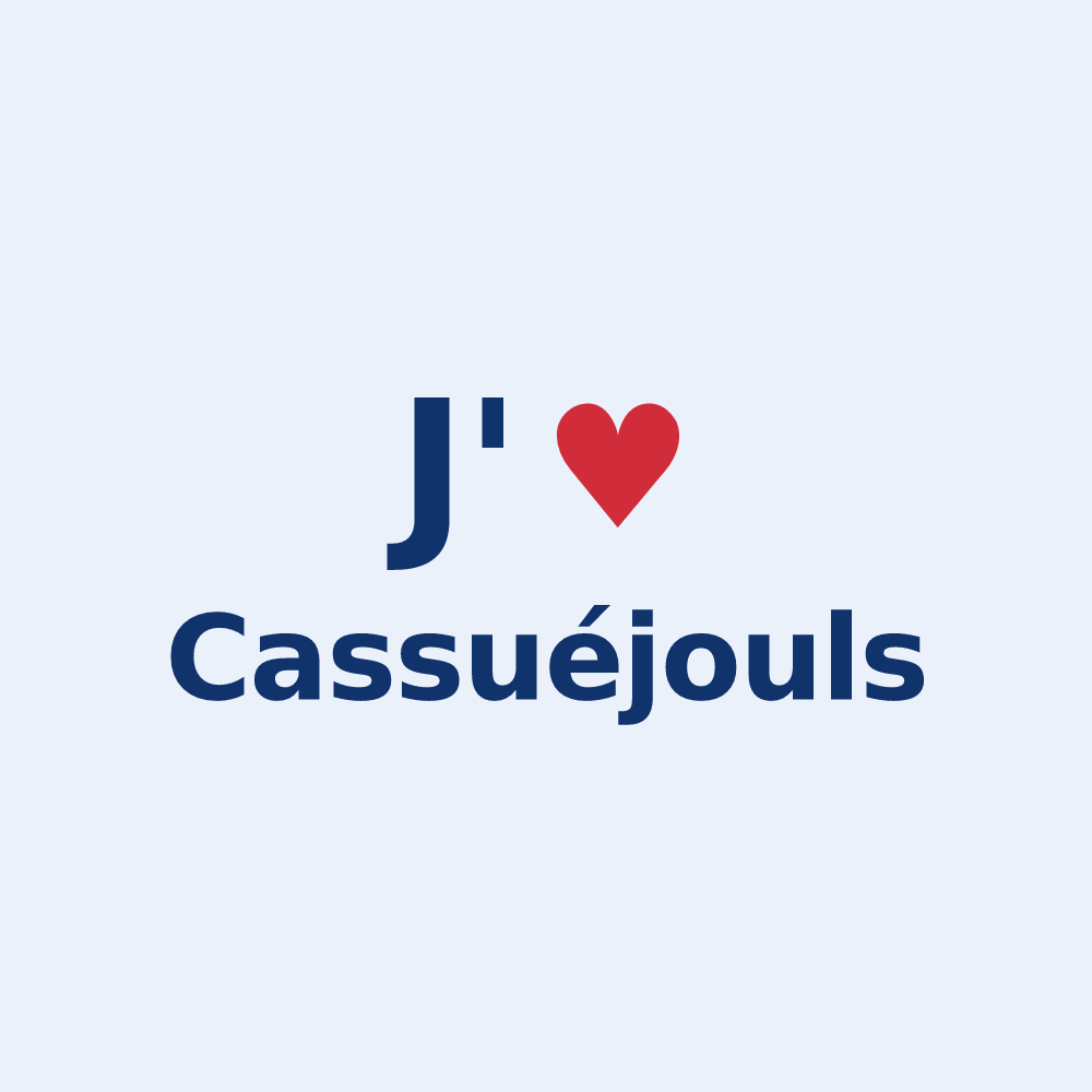 Sticker personnalisé Cassuéjouls — design J'aime Cassuéjouls