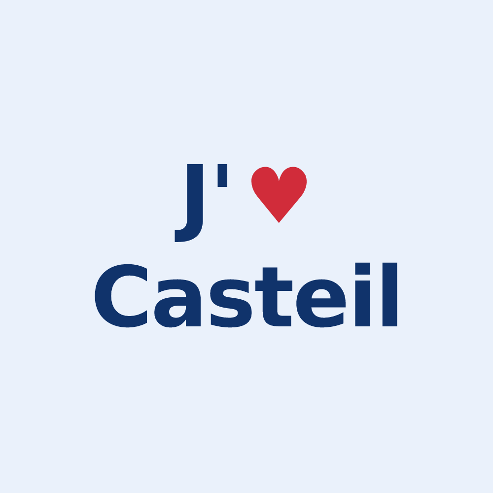 Sticker personnalisé Casteil — design J'aime Casteil
