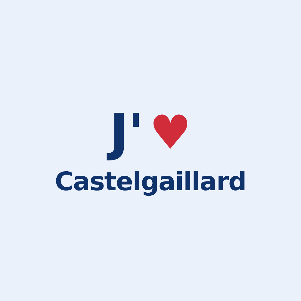 Sticker personnalisé Castelgaillard — design J'aime Castelgaillard
