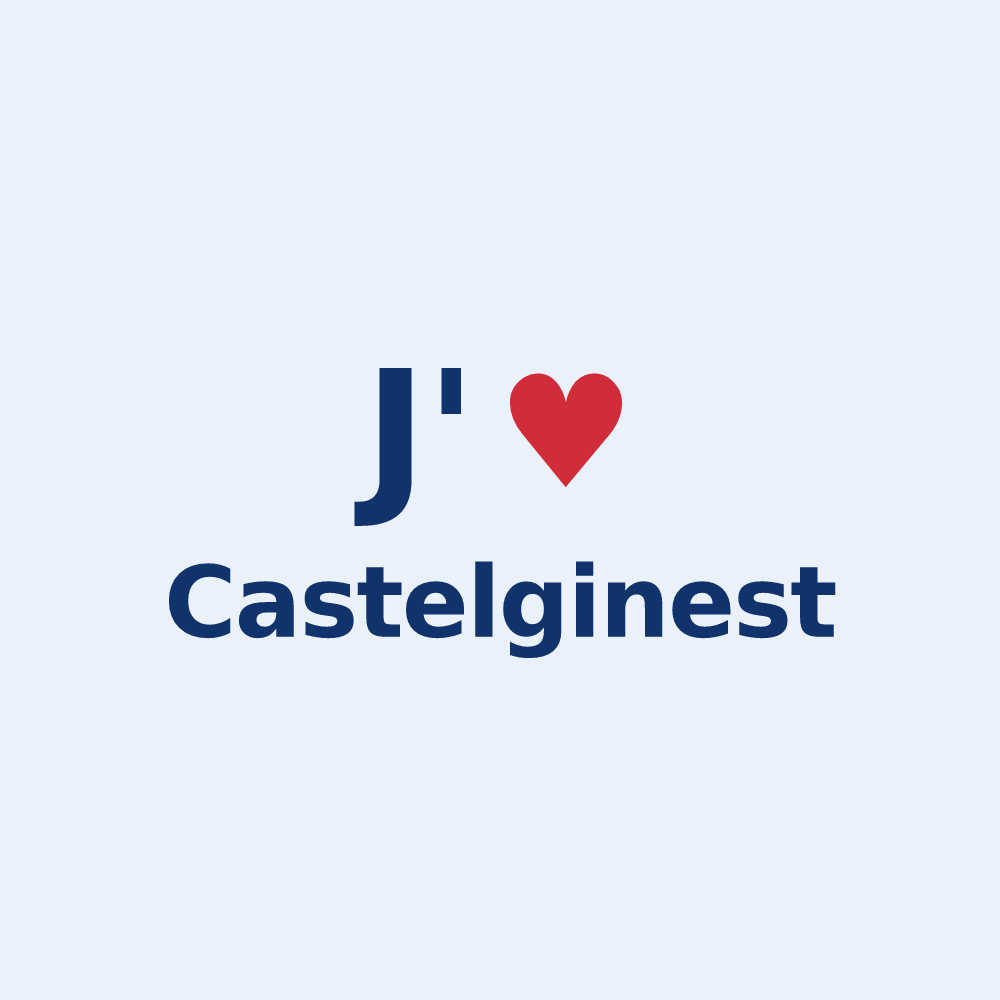 Sticker personnalisé Castelginest — design J'aime Castelginest