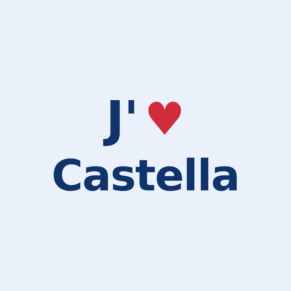Sticker personnalisé Castella — design J'aime Castella