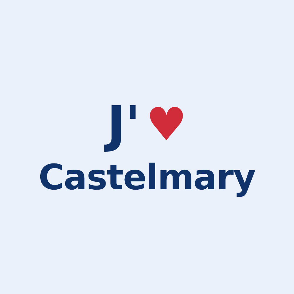 Sticker personnalisé Castelmary — design J'aime Castelmary