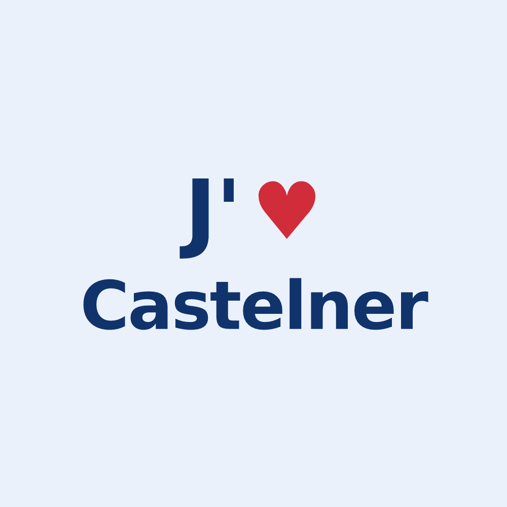 Sticker personnalisé Castelner — design J'aime Castelner