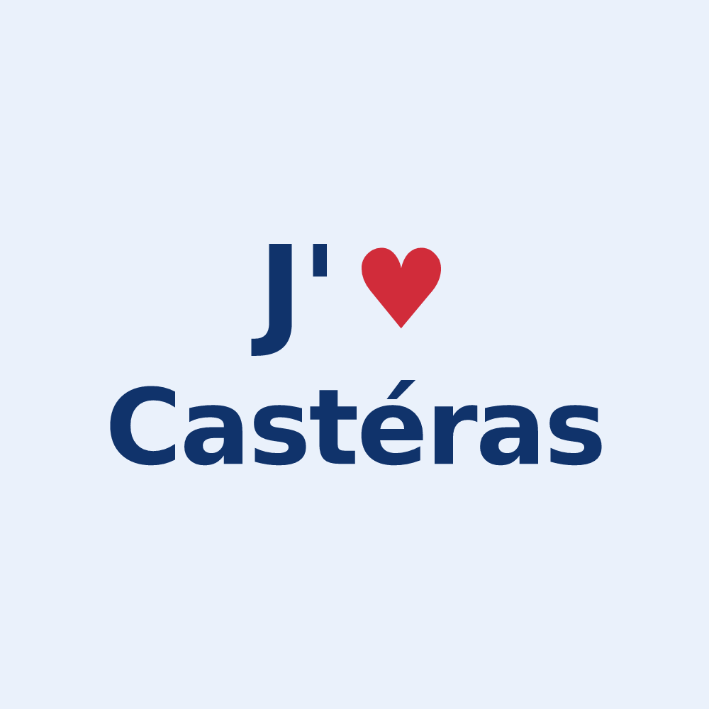 Sticker personnalisé Castéras — design J'aime Castéras
