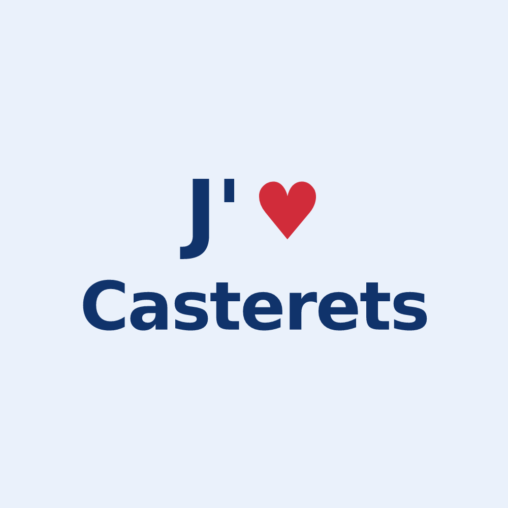 Sticker personnalisé Casterets — design J'aime Casterets
