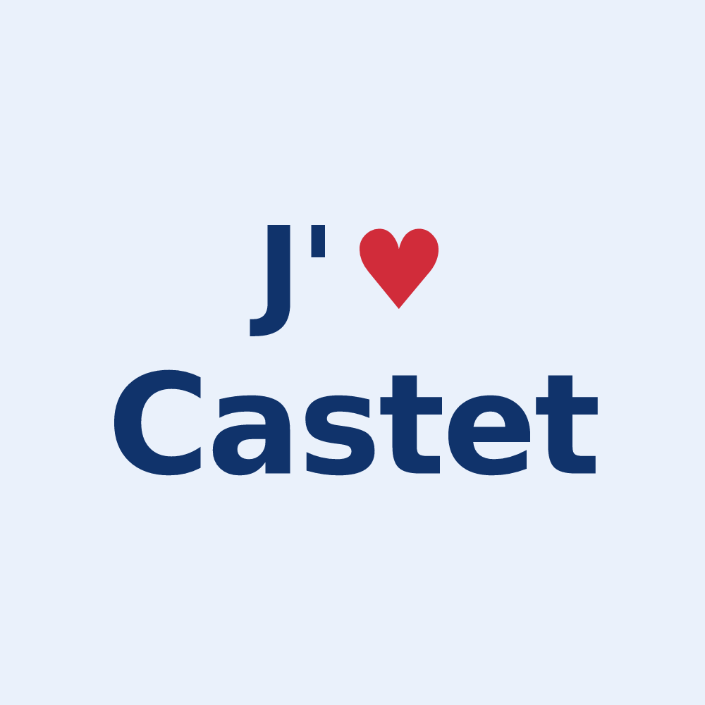 Sticker personnalisé Castet — design J'aime Castet