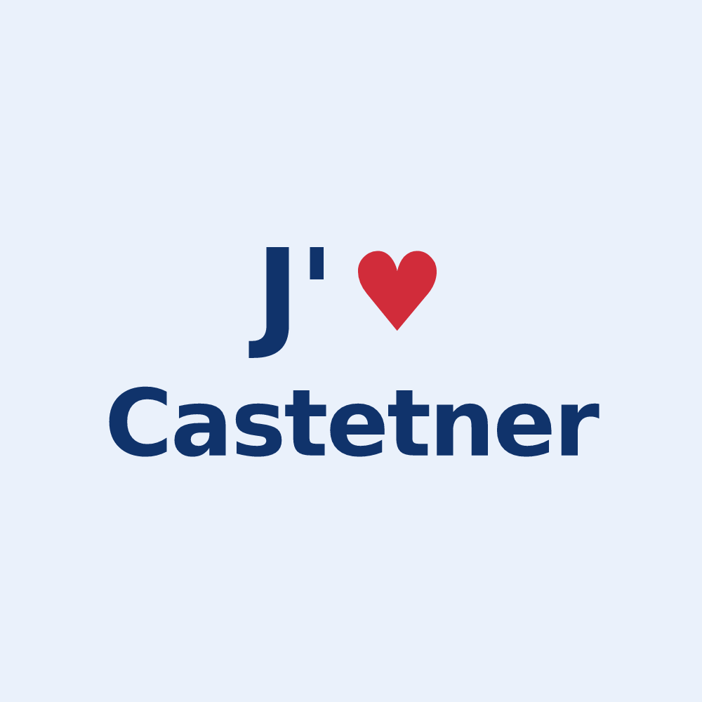 Sticker personnalisé Castetner — design J'aime Castetner