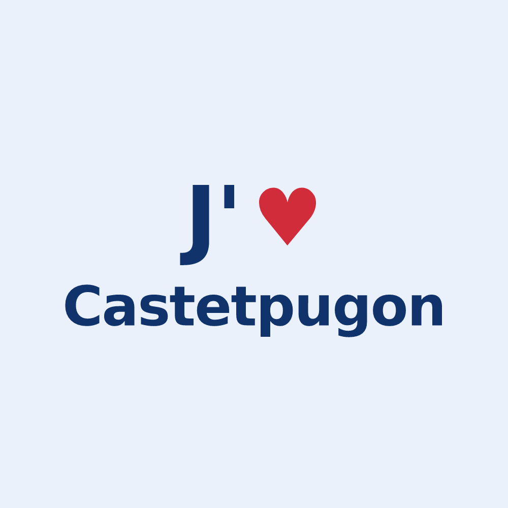 Sticker personnalisé Castetpugon — design J'aime Castetpugon