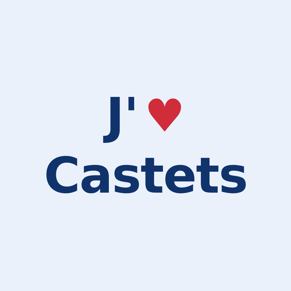 Sticker personnalisé Castets — design J'aime Castets