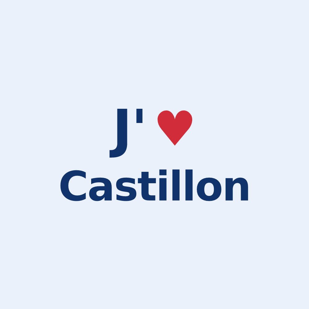 Sticker personnalisé Castillon — design J'aime Castillon