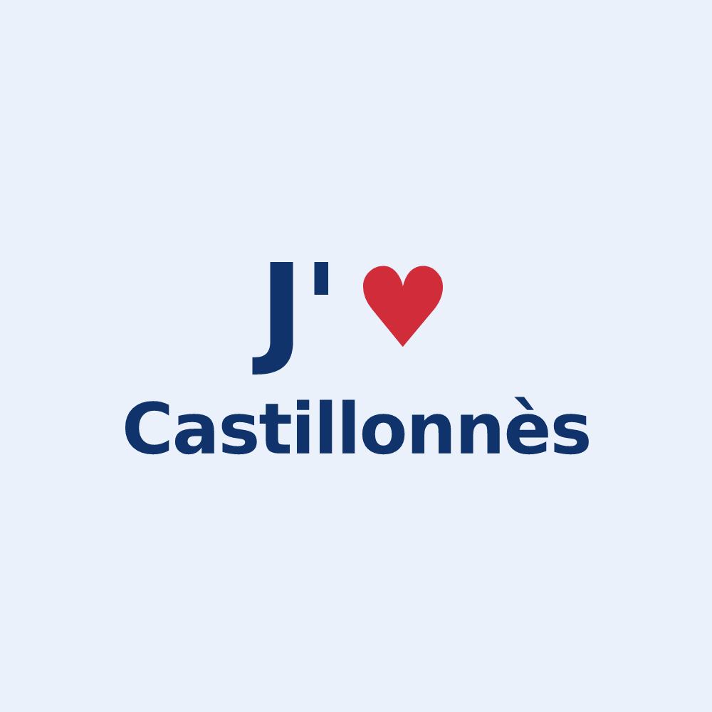 Sticker personnalisé Castillonnès — design J'aime Castillonnès