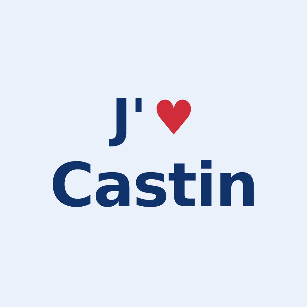 Sticker personnalisé Castin — design J'aime Castin