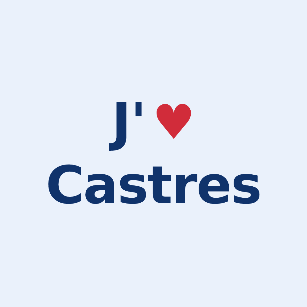 Sticker personnalisé Castres — design J'aime Castres