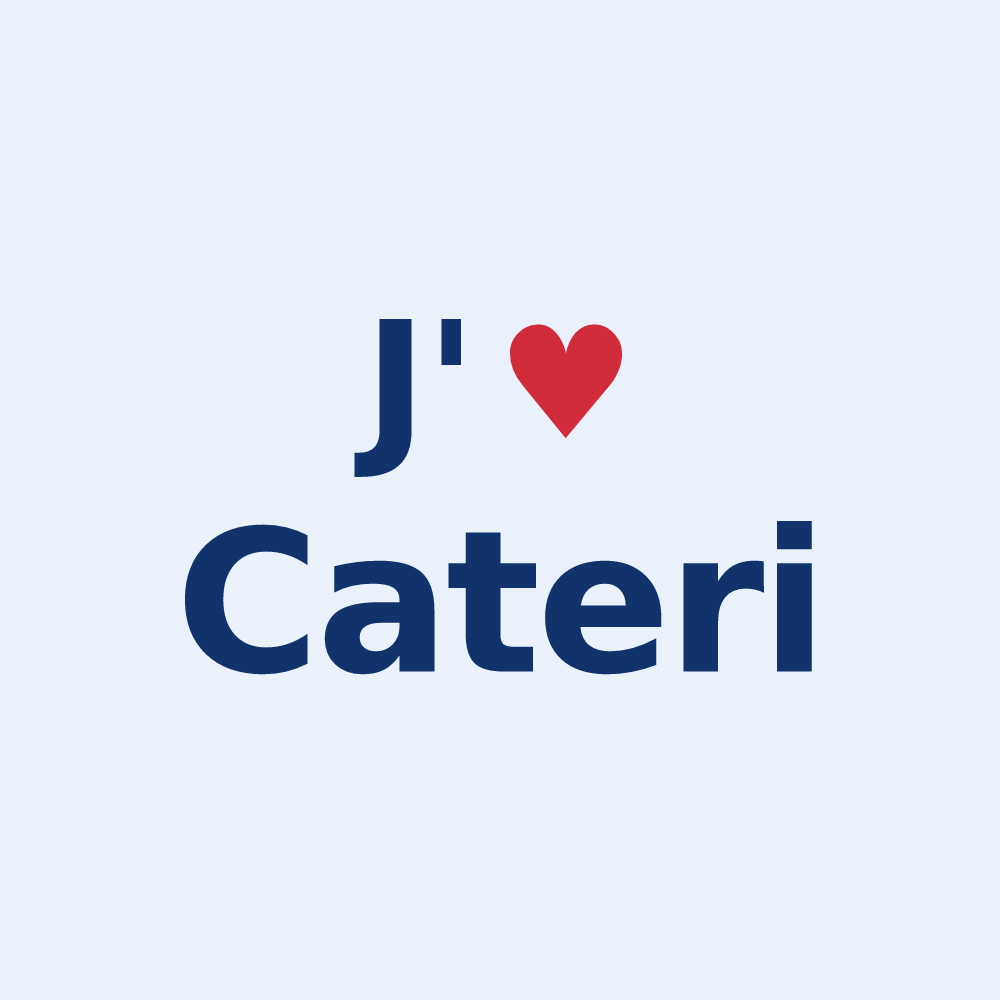 Sticker personnalisé Cateri — design « J'aime Cateri » imprimé sur le sticker