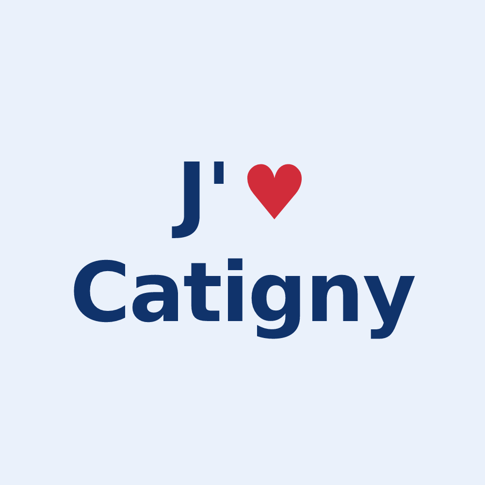 Sticker personnalisé Catigny — design J'aime Catigny