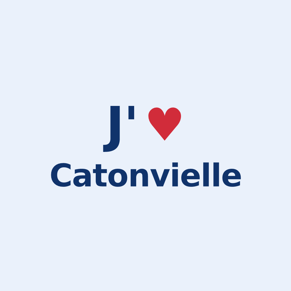 Sticker personnalisé Catonvielle — design « J'aime Catonvielle » imprimé sur le sticker
