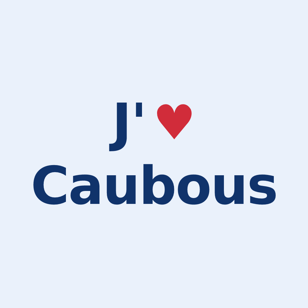 Sticker personnalisé Caubous — design J'aime Caubous