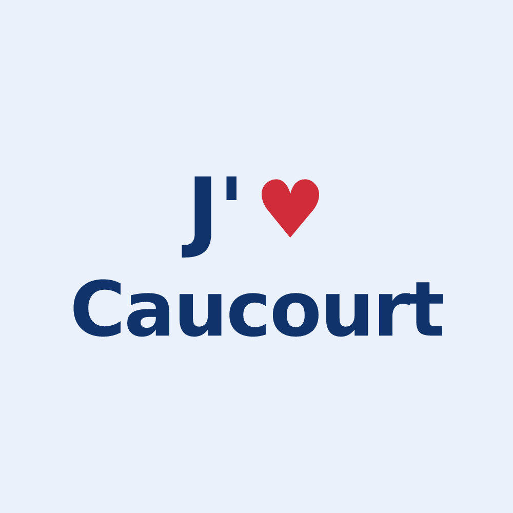 Sticker personnalisé Caucourt — design J'aime Caucourt