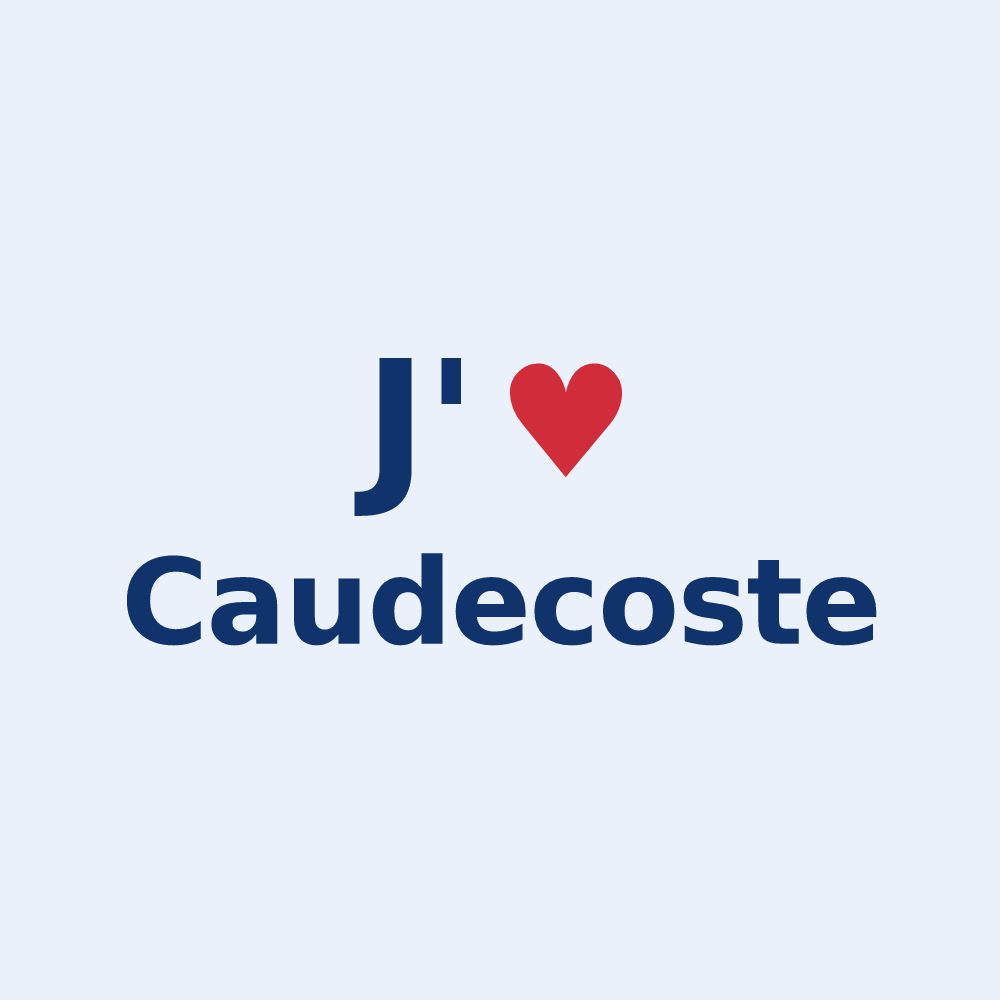 Sticker personnalisé Caudecoste — design J'aime Caudecoste