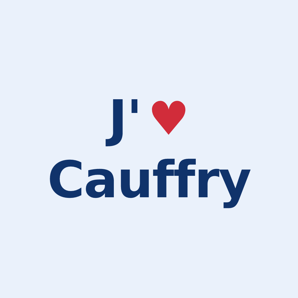 Sticker personnalisé Cauffry — design J'aime Cauffry
