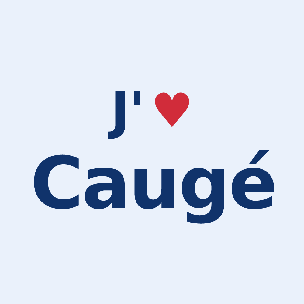 Sticker personnalisé Caugé — design J'aime Caugé