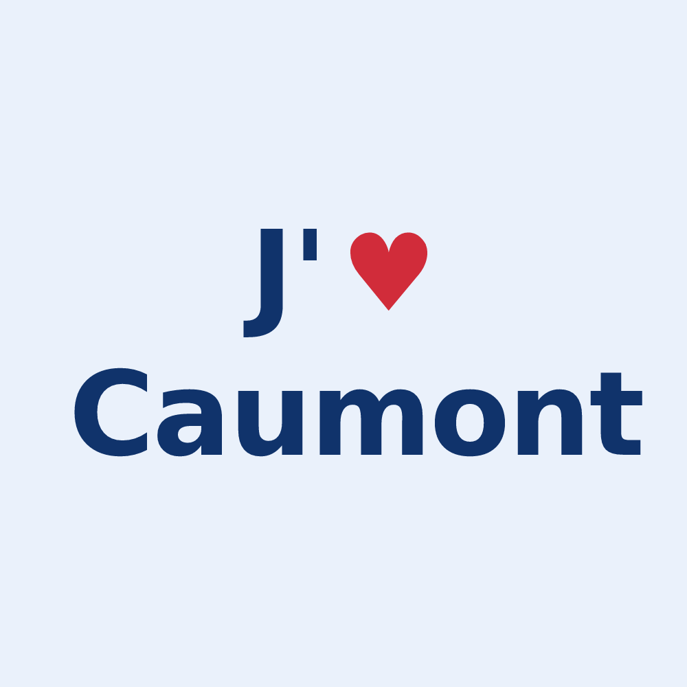 Sticker personnalisé Caumont — design J'aime Caumont