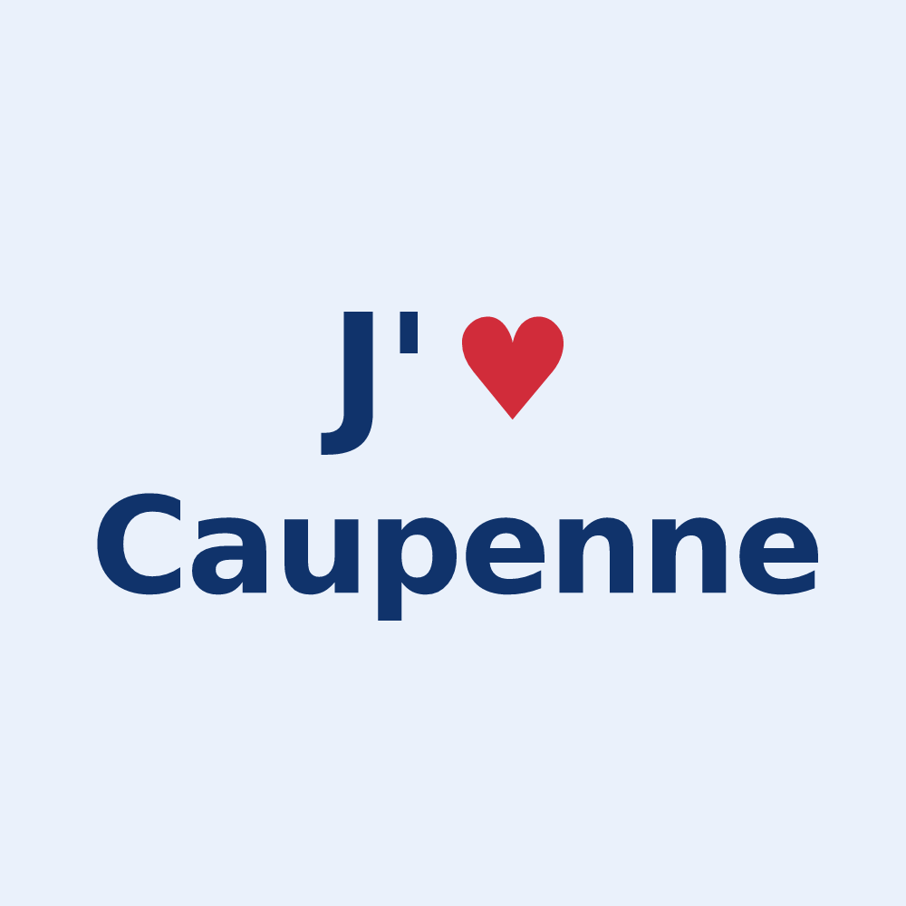 Sticker personnalisé Caupenne — design J'aime Caupenne