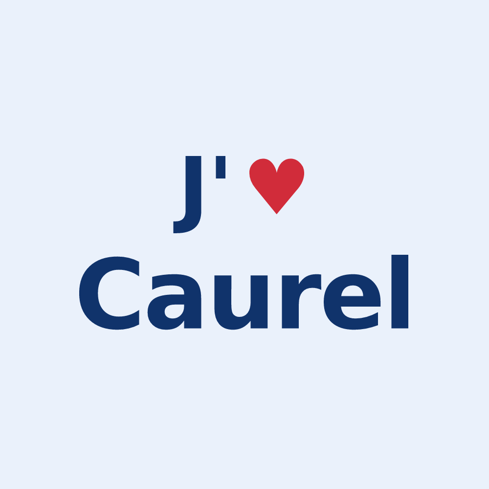 Sticker personnalisé Caurel — design J'aime Caurel