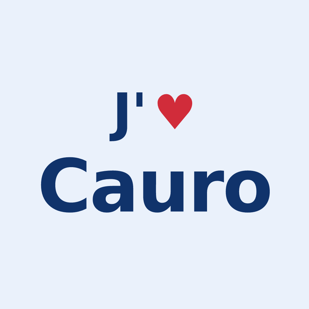 Sticker personnalisé Cauro — design J'aime Cauro