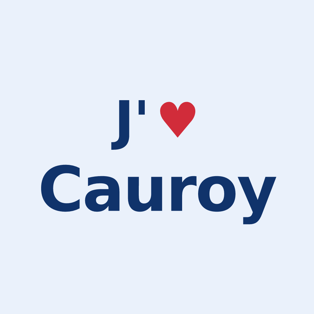 Sticker personnalisé Cauroy — design J'aime Cauroy