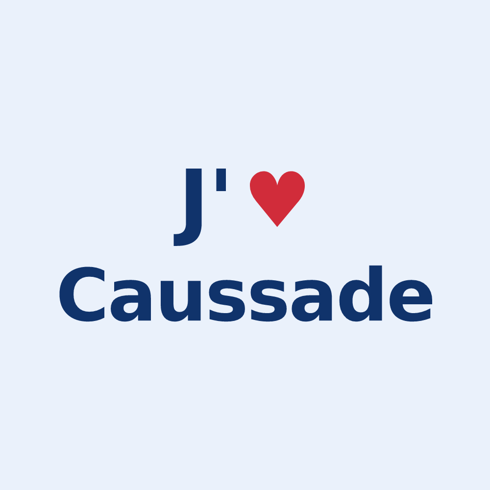 Sticker personnalisé Caussade — design J'aime Caussade