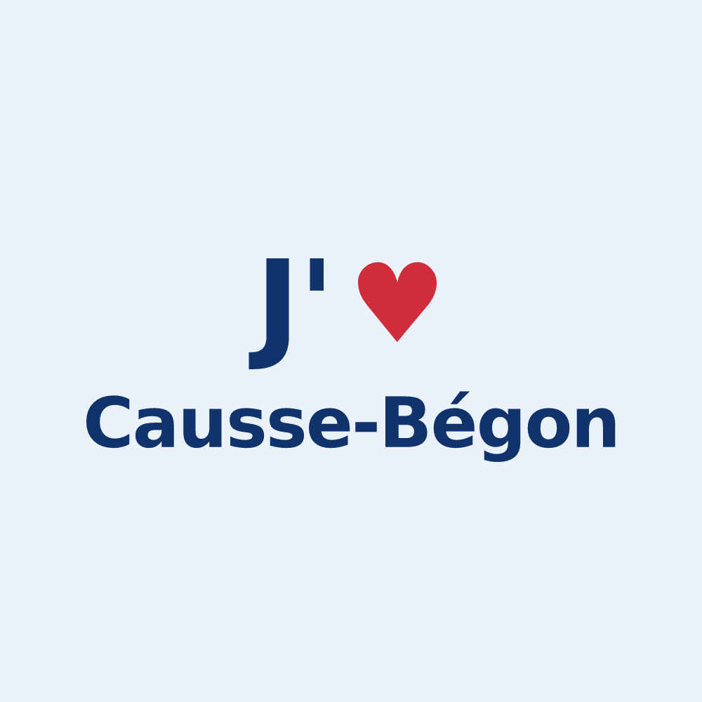 Sticker personnalisé Causse-Bégon — design J'aime Causse-Bégon