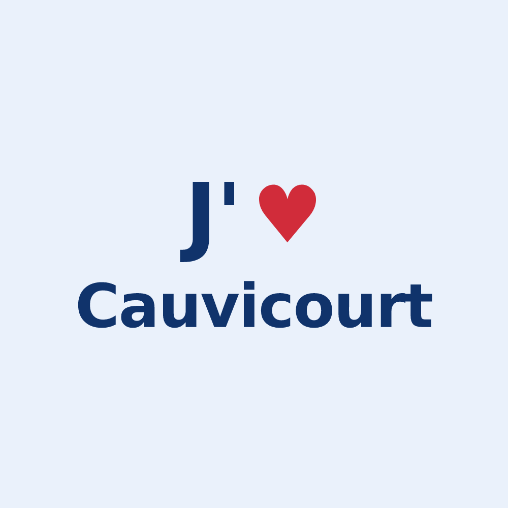 Sticker personnalisé Cauvicourt — design J'aime Cauvicourt