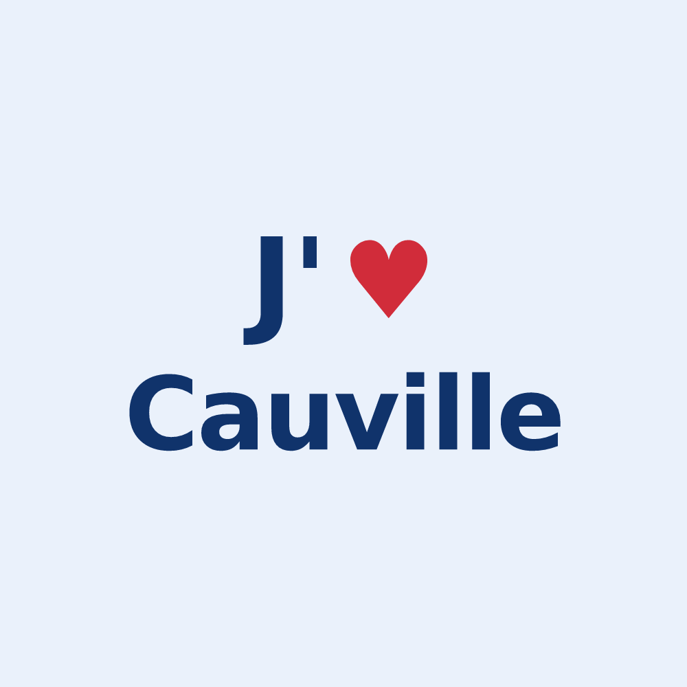 Sticker personnalisé Cauville — design J'aime Cauville