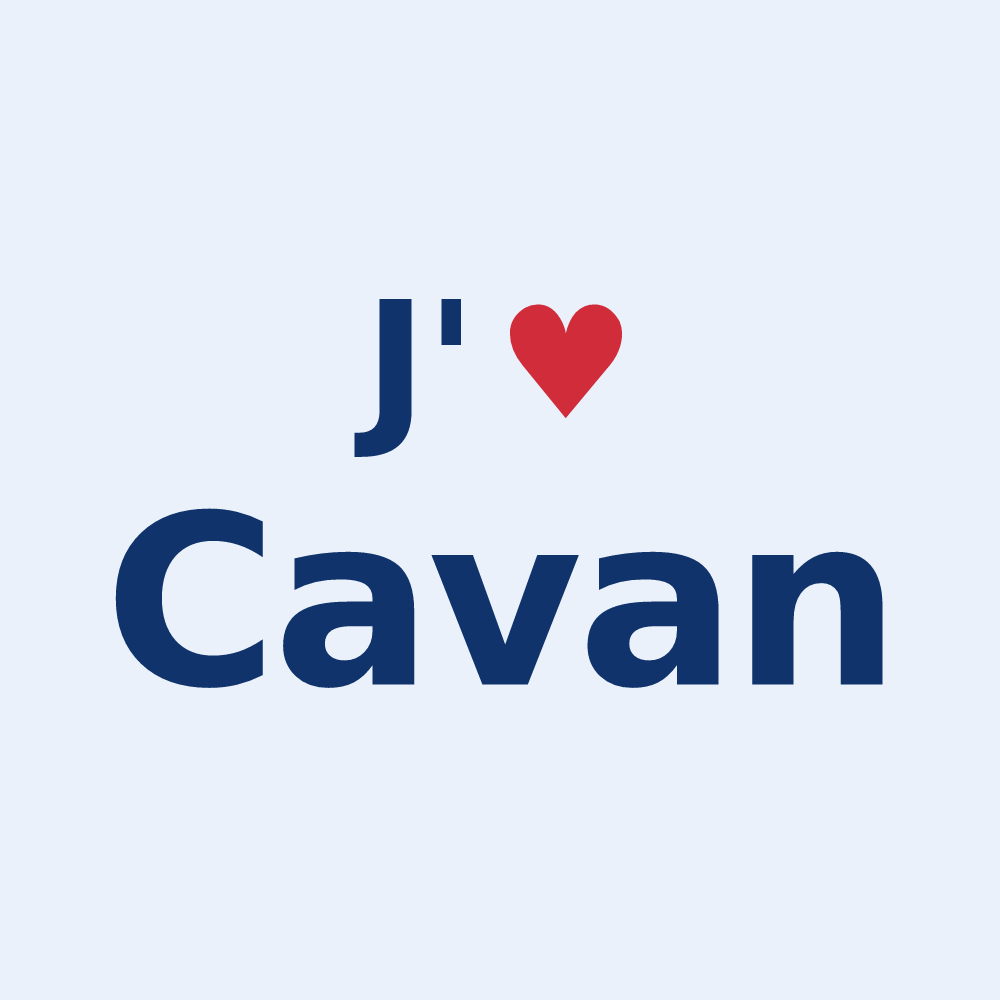 Sticker personnalisé Cavan — design J'aime Cavan