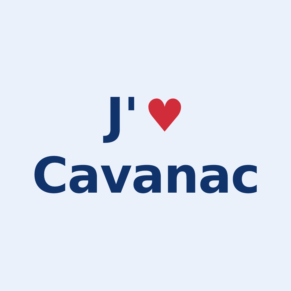 Sticker personnalisé Cavanac — design J'aime Cavanac