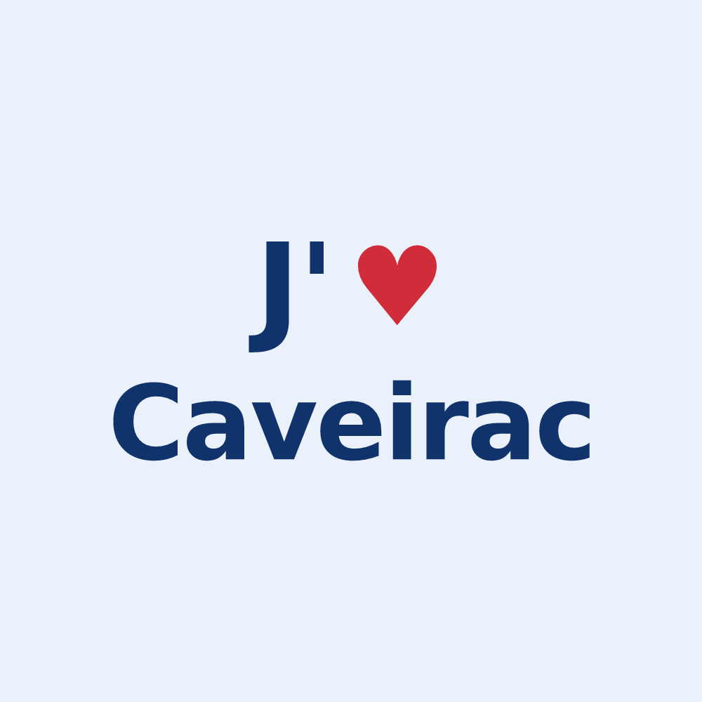 Sticker personnalisé Caveirac — design J'aime Caveirac