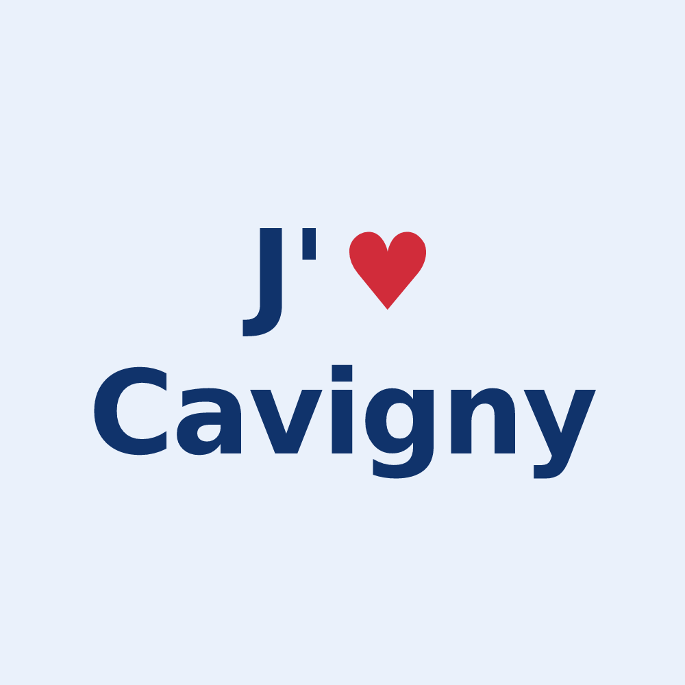 Sticker personnalisé Cavigny — design J'aime Cavigny
