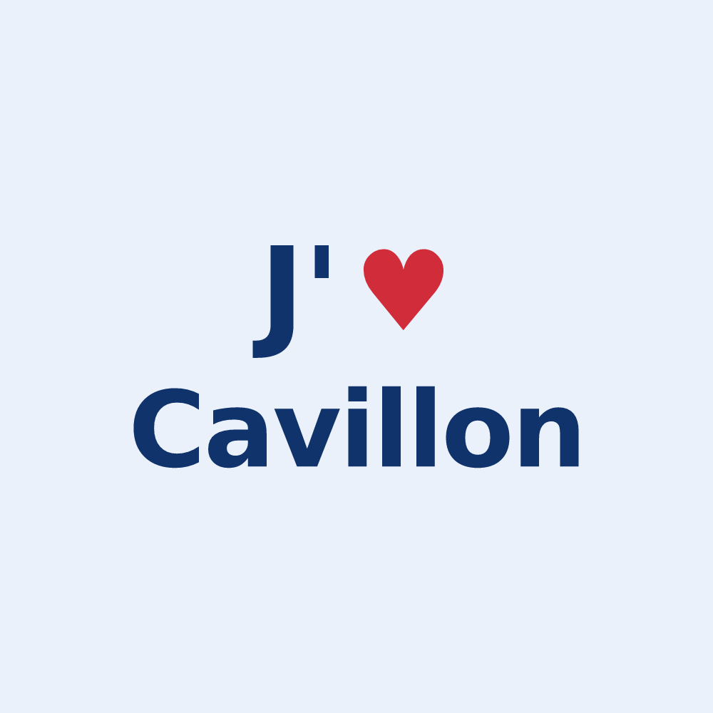 Sticker personnalisé Cavillon — design J'aime Cavillon