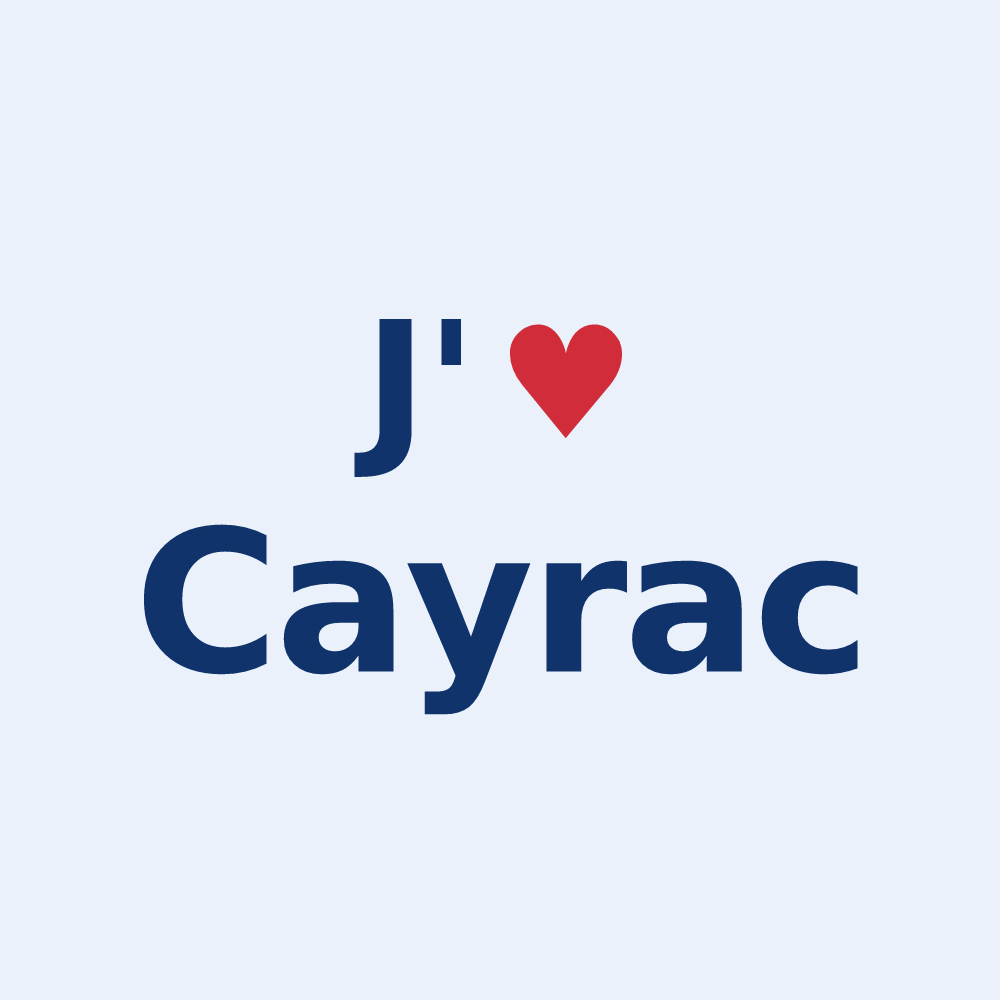 Sticker personnalisé Cayrac — design J'aime Cayrac