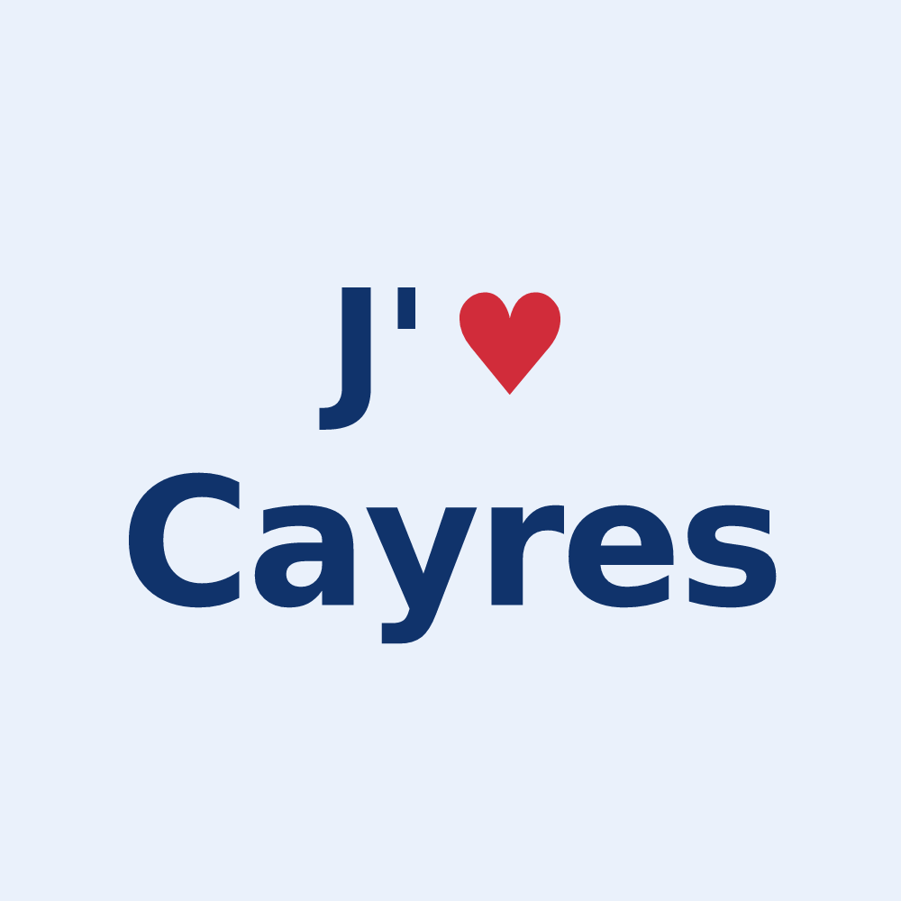 Sticker personnalisé Cayres — design J'aime Cayres