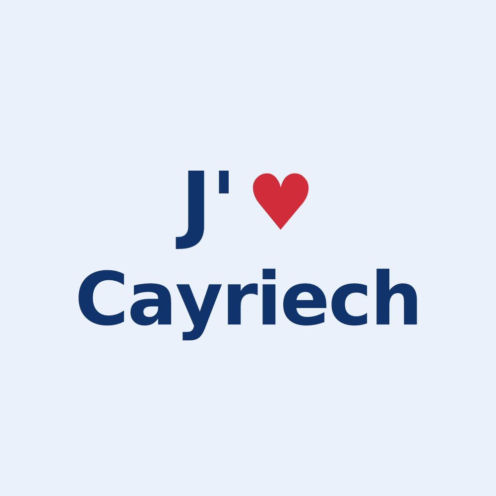 Sticker personnalisé Cayriech — design J'aime Cayriech