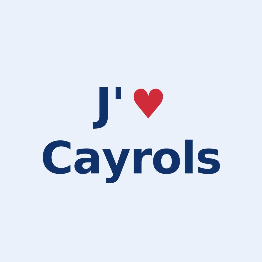 Sticker personnalisé Cayrols — design J'aime Cayrols