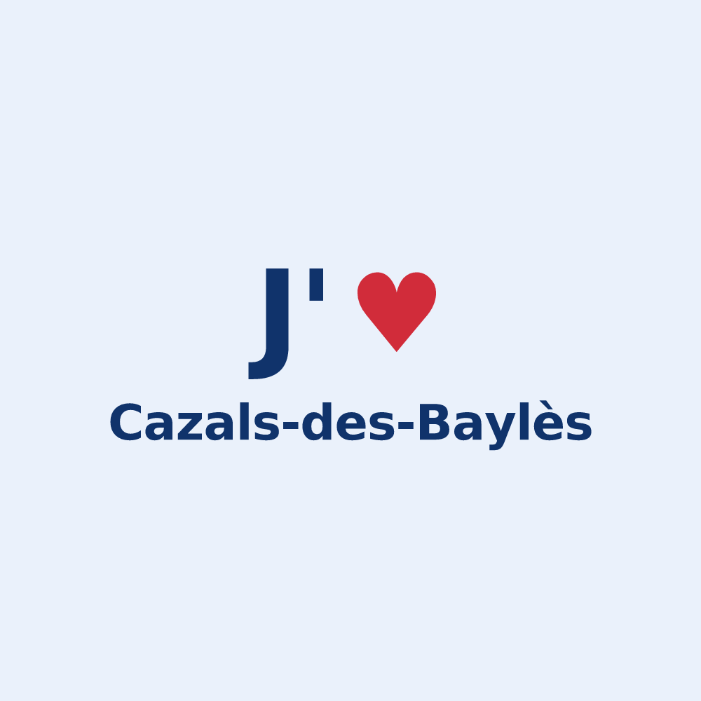 Sticker personnalisé Cazals-des-Baylès — design J'aime Cazals-des-Baylès