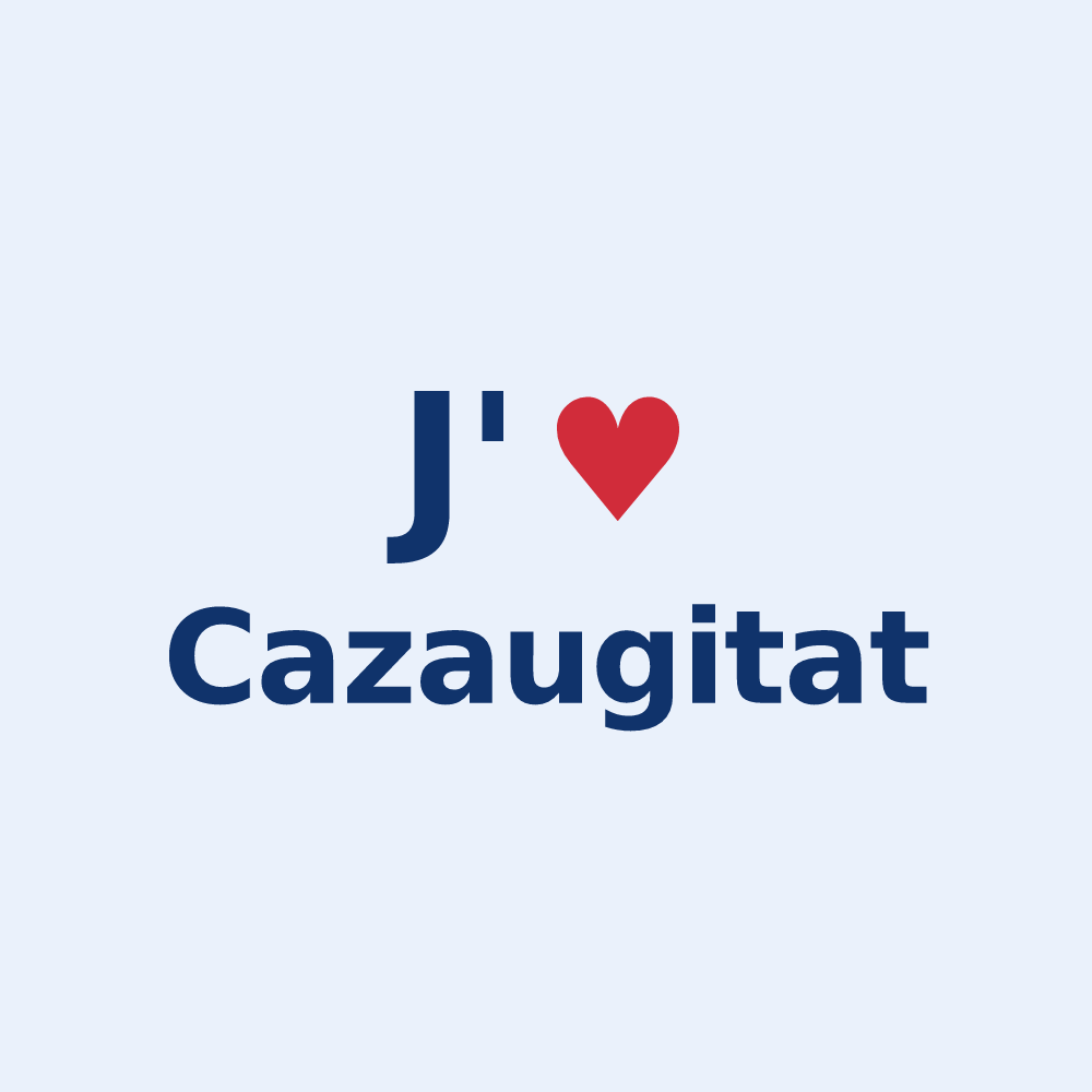 Sticker personnalisé Cazaugitat — design J'aime Cazaugitat
