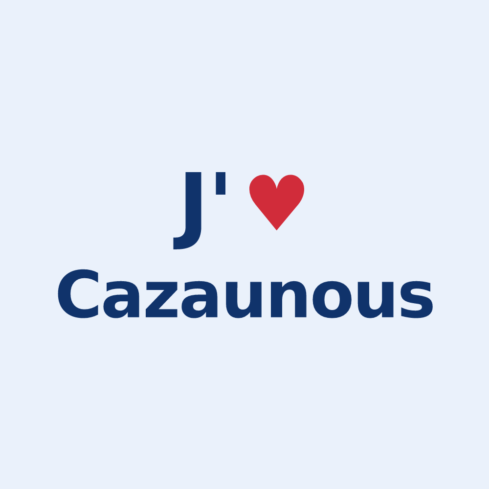 Sticker personnalisé Cazaunous — design J'aime Cazaunous