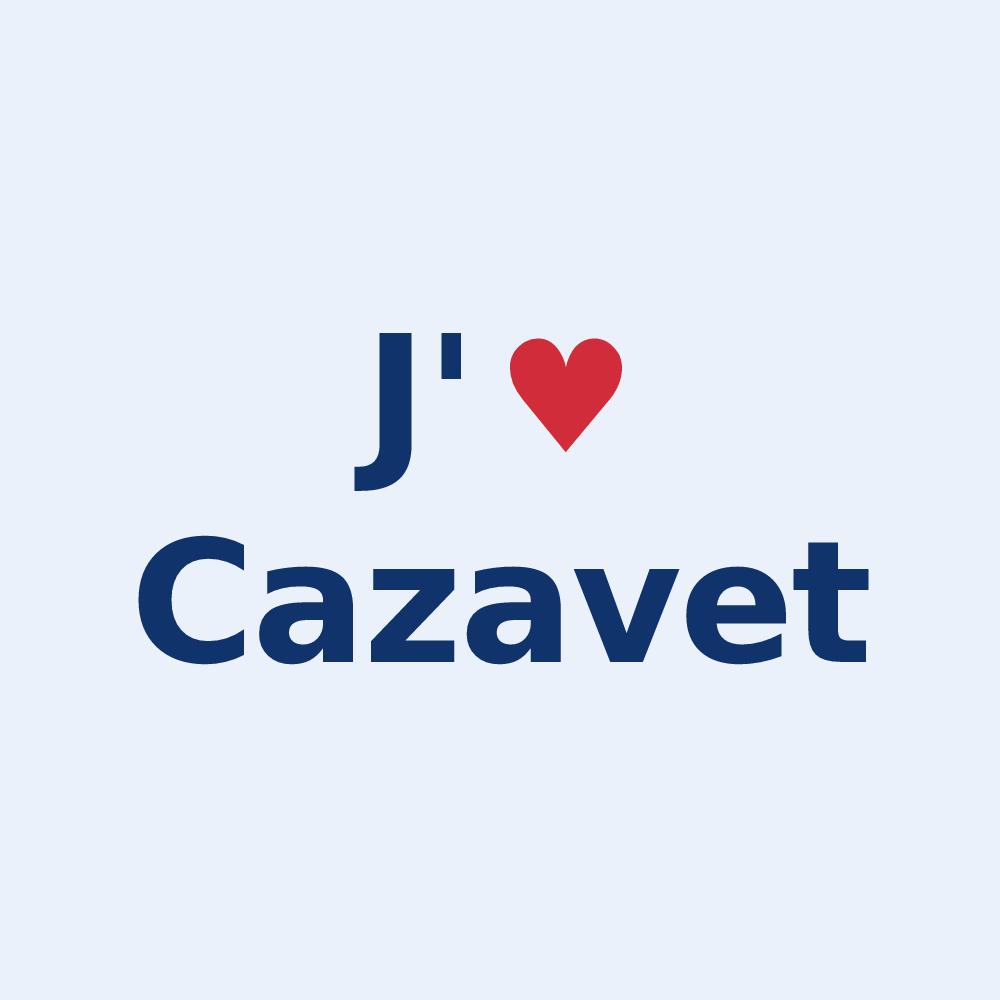 Sticker personnalisé Cazavet — design J'aime Cazavet